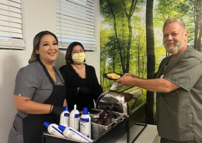 Pictured here (left to right) are: April Hernandez, patient advocate; Martha Zacarias, director of nutritional services; and Lance Uhles, director of the ER/ICU.